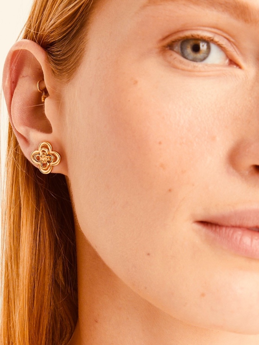 ☀️ Tory Burch Forget Me Not Clover Stacked Stud Earrings